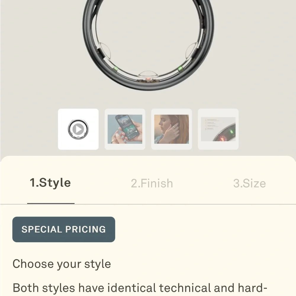 Oura Black Ring Wearable with Smart Features